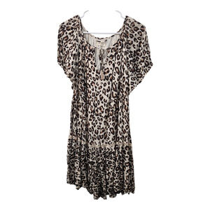 Spell & The Gypsy Collective Mini Tiered Dress M Animal Print Boho Cottagecore